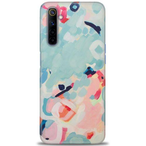 Realme 6 Kılıf HD Baskılı Kılıf - Mavi + Tam Ekran Koruyucu