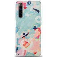 Realme 6 Kılıf HD Baskılı Kılıf - Mavi + Tam Ekran Koruyucu