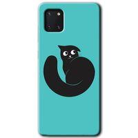 Galaxy A81 Kılıf HD Desen Baskılı Arka Kapak - Cat Vector + Kırılmaz Cam
