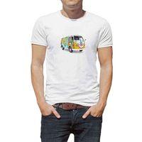 1357 Volkswagen Kombi Hippie 18 Olkswagen Baskılı Beyaz Erkek Tshirt