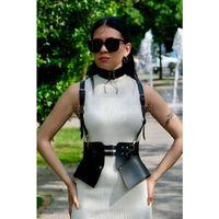 Elbise, T-Shirt ve Gömlek Üzeri Deri Şık Kemer ve Choker Takım - APFT622