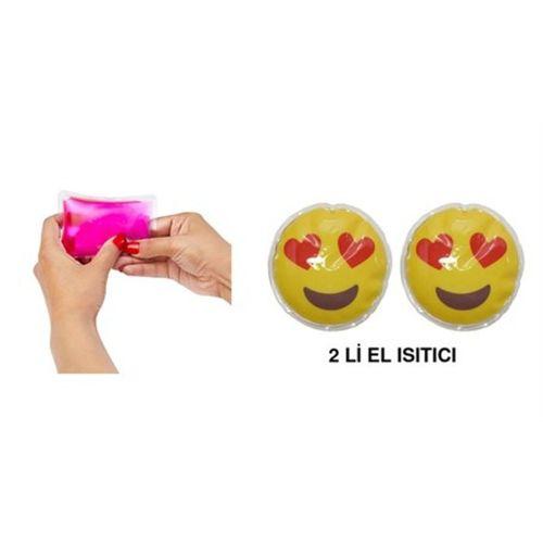 Kalp Emoji Cep Sobası,El Isıtıcı,2 Adet Sıcak Su Torbası Pvc 9Cm