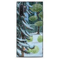 Samsung Galaxy Note 10 Plus Kılıf Snowix (43) Thin Fit Kılıf Beyaz Yeşil