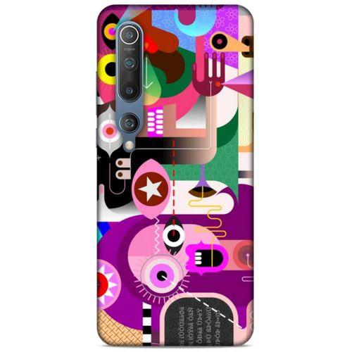 Lopard Xiaomi Mi 10 Uyumlu Kılıf Soyut Sanat (22) Desenli Tam Koruma Kılıfı