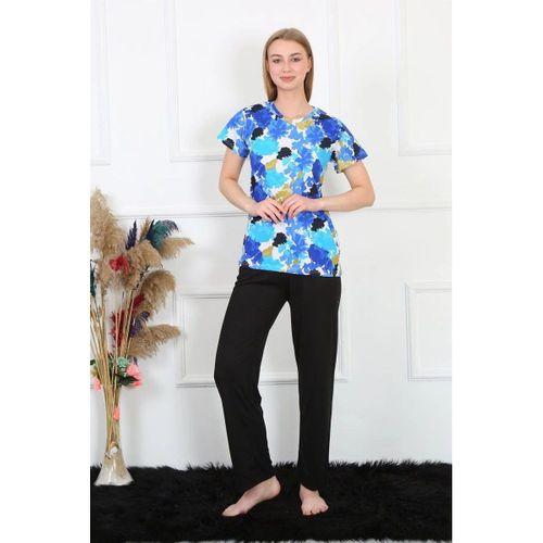 Kadın Penye Kısa Kol Pijama Takım Saks