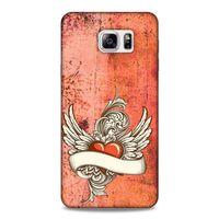 Lopard Samsung Galaxy Note 5 Uyumlu Kılıf Tattoo's (7) Telefon Kılıfı Kırmızı Beyaz