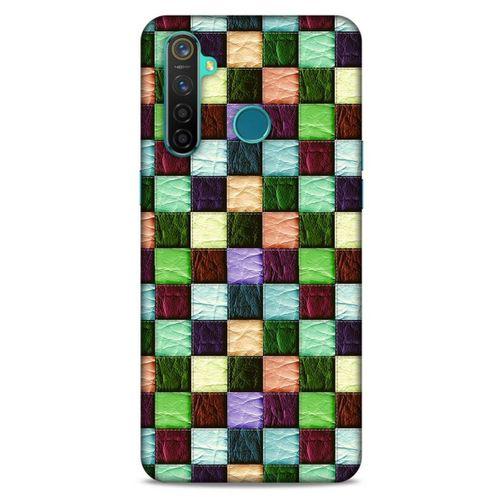 Oppo Realme 5 Pro Kılıf Patchwork (6) Silikon Kılıf Su Yeşili