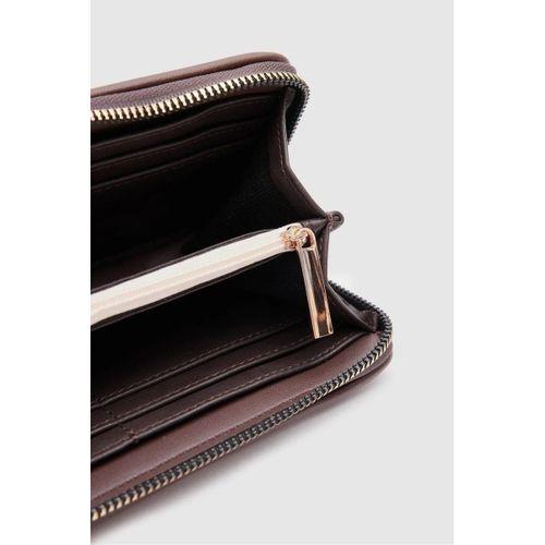 Monalisa Home Antrasit Peluş Tasarım Fermuarlı Cüzdan