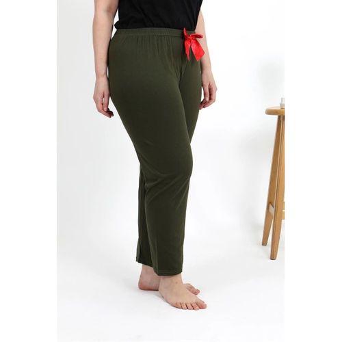 Kadın Pamuklu Büyük Beden Alt Pijama Haki