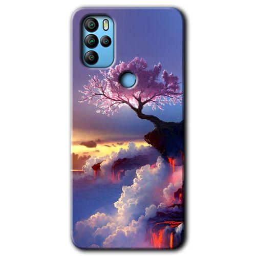 Omix X300 Kılıf HD Desen Baskılı Arka Kapak+Temperli Cam - Wash Red Wall