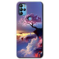 Omix X300 Kılıf HD Desen Baskılı Arka Kapak+Temperli Cam - Wash Red Wall