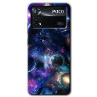 Poco x4 Pro Kılıf HD Desen Baskılı Arka Kapak + Temperli Cam - Gezegen Karışımı