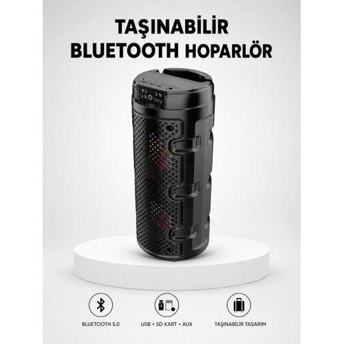 Bluetooth 5 0 Kablosuz Hoparlör Çift Sürücülü Yüksek Ses Kalitesi Kompakt Tasarım