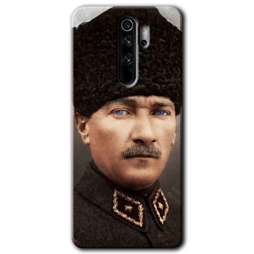 Redmi Note 8 Pro Kılıf HD Desen Baskılı Arka Kapak - Başkomutan Atatürk + Kırılmaz Cam