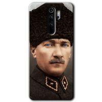 Redmi Note 8 Pro Kılıf HD Desen Baskılı Arka Kapak - Başkomutan Atatürk + Kırılmaz Cam