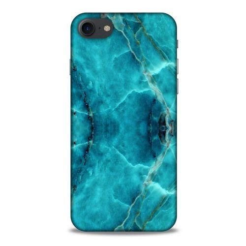 Mermer Desenli (13) Tema Silikon Kap Turkuaz Apple Iphone 8 Kılıf
