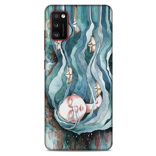 Samsung Galaxy A41 Kılıf Depresyon (45) Liquid Air Kılıf Bordo Gri