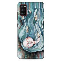 Samsung Galaxy A41 Kılıf Depresyon (45) Liquid Air Kılıf Bordo Gri