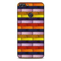 Huawei Psmart Kılıf Patchwork (30) Silicone Case Şeker Pembe Sarı