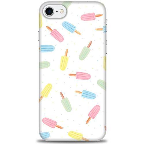 iPhone SE 2020 Kılıf HD Baskılı Kılıf - Renkli Dondurmalar + Tam Ekran Koruyucu