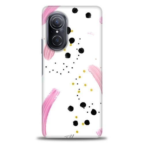 Huawei Nova 9 SE Kılıf HD Baskılı Kılıf - Pembe ve Benekler + Tam Ekran Koruyucu