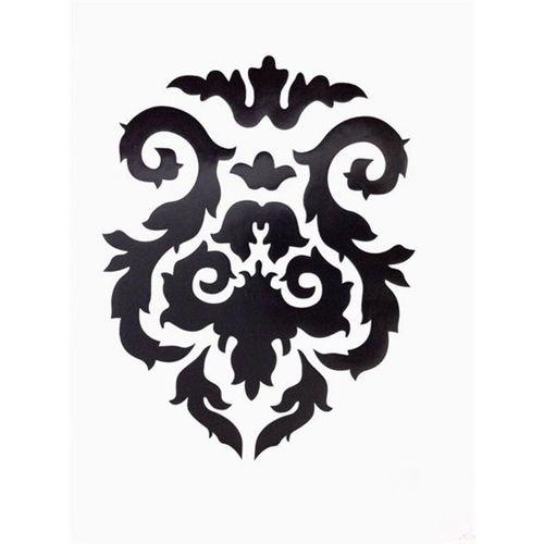 2 Adet Defter Sticker,Laptop Sticker  Siyah Çiçekli Pvc 48X33X0,5Cm