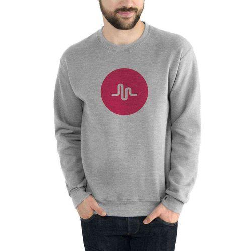 Musically Logo Baskılı Gri Erkek Sweatshirt