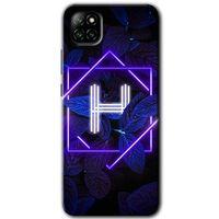 Casper Via E30 Kılıf HD Desen Baskılı Arka Kapak - Dark Neon Yaprak H Harfi