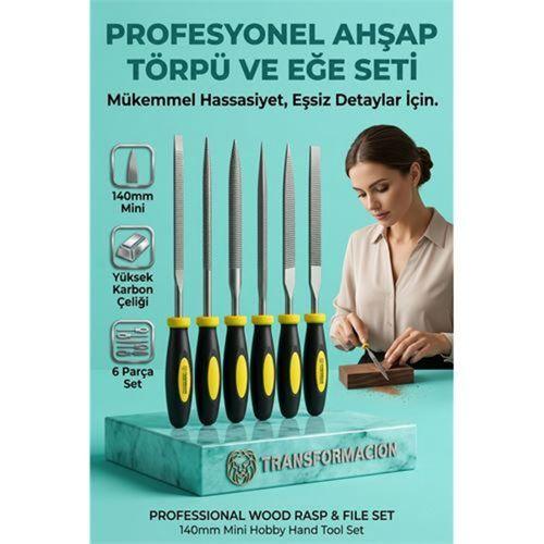 6'lı Ahşap Törpü Eğe Seti | 140mm Hobi Modelci El Törpüsü Takımı 723188