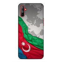 Realme C3 Uyumlu Kılıf Azarbaijan (16) Kalın Kılıf Harita Bayrak