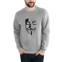 Vandetta Baskılı Gri Erkek Sweatshirt