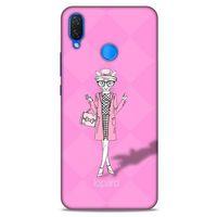 Huawei Psmart 2019 Kılıf FunnyMaX (21) Koruyucu Kapak Şeker Pembe Kedi