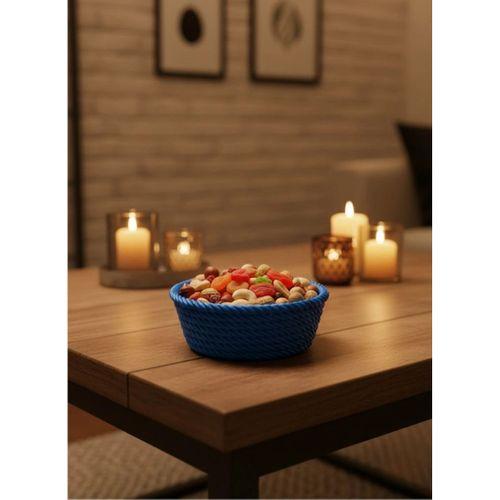 Yuvarlak Çerezlik Lacivert Salon Ve Masa Üstü Sunum Kasesi