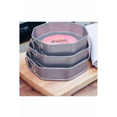 3'lü Sekizgen Kelepçeli Kek Kalıbı