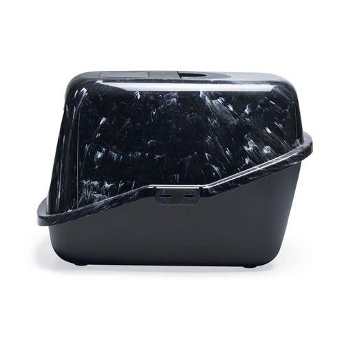 Beeztees Kapalı Kedi Tuvaleti, Koku Filtreli, Siyah Mermer Antrasit, 56x39x39cm