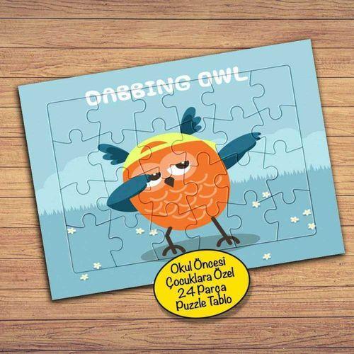 Dabbing Owl - Baykuş 24 Parça Çocuklara Özel Yapboz Tablo-470