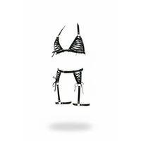 Siyah Harness Takım Çapraz Bağlamalı Suni Deri - Brf1389