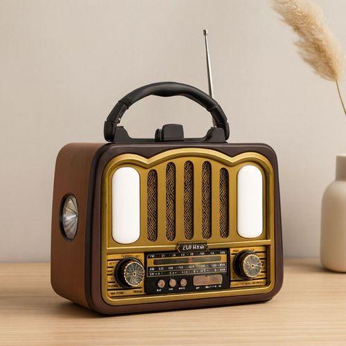 Şarjlı Bluetooth FM Radyo Hoparlör (USB/TF MP3, Nostaljik İbreli)
