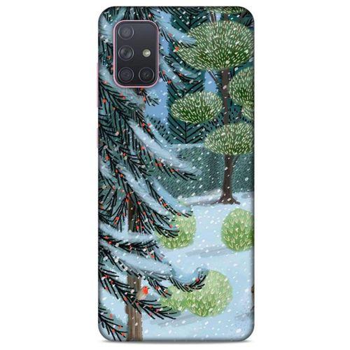 Samsung Galaxy A71 Kılıf Snowix (43) Thin Fit Kılıf Beyaz Yeşil