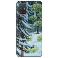 Samsung Galaxy A71 Kılıf Snowix (43) Thin Fit Kılıf Beyaz Yeşil