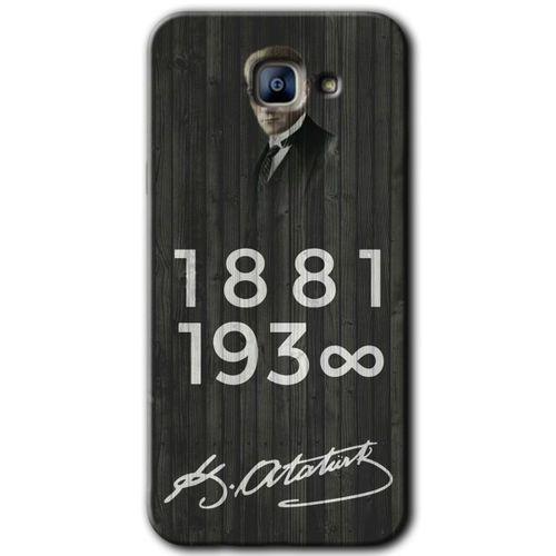 Galaxy A8 2016 Kılıf HD Desen Baskılı Arka Kapak - Atatürk Ahşap İmza