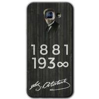 Galaxy A8 2016 Kılıf HD Desen Baskılı Arka Kapak - Atatürk Ahşap İmza