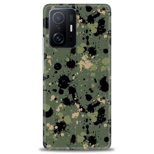 Xiaomi Mi 11T Kılıf HD Baskılı Kılıf - Kamuflaj Renkleri + Tam Ekran Koruyucu