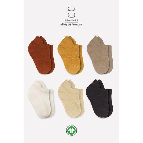 Bistyle Mix Penye Sneakers Çorap 6'Lı BS20101M Toprak
