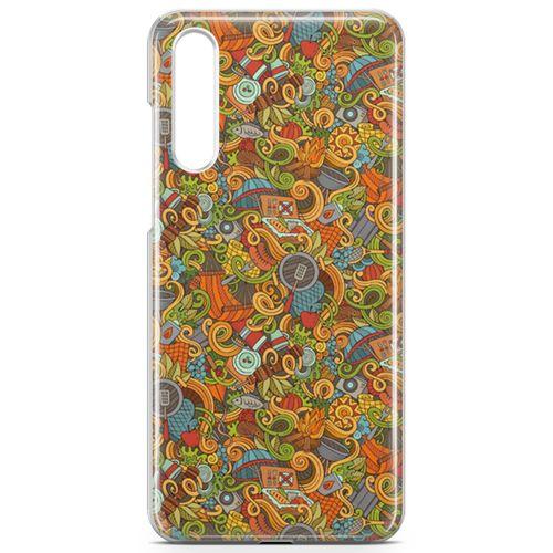 Huawei P20 Pro Kılıf Doodle Piknik Seti Arka Kapak Koruma Desenli Full Koruyucu