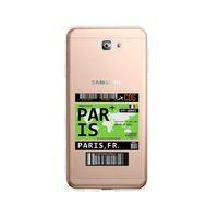 Samsung J7 Prime Paris Bilet Tasarımlı Premium Şeffaf Silikon Kılıf