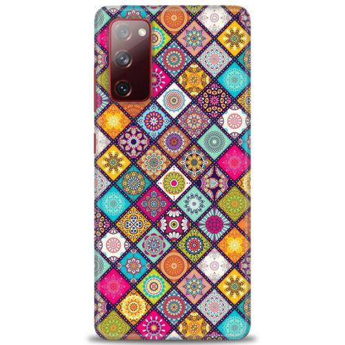 Samsung Galaxy S20 FE Kılıf HD Baskılı Kılıf - Renkli Mozaik + Tam Ekran Koruyucu
