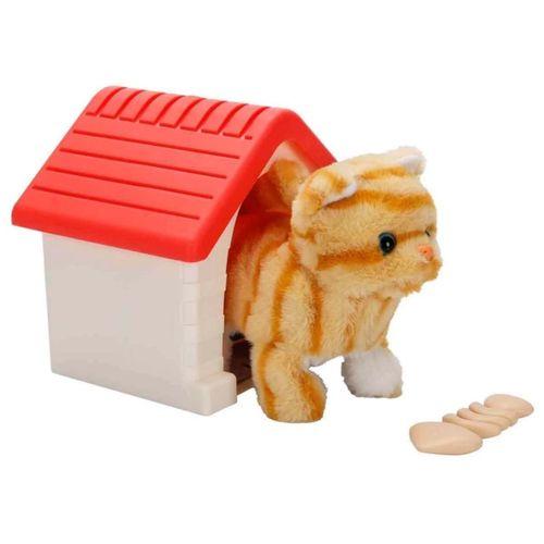 Eğitici Oyuncak  Sesli ve Hareketli Kulübeli Sevimli Peluş Kedi