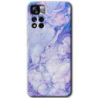 Redmi Note 11 Pro Plus 5G Kılıf HD Desen Baskılı Arka Kapak - Spots Lilac + Kırılmaz Cam