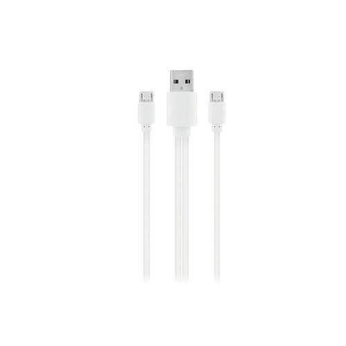 S-link SMG-328 2*Micro Usb Akıllı Telefonlar 1m Beyaz Şarj Kablo